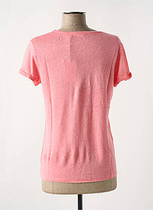 T-shirt col v manches courtes rose LE BOUDOIR D'EDOUARD femme