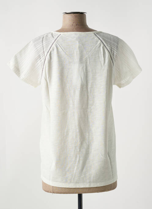 T-shirt col v manches courtes beige LE BOUDOIR D'EDOUARD femme