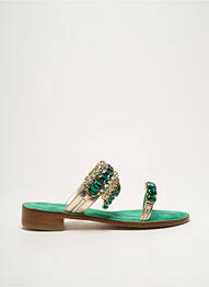 Mules/sabots tissage satiné talon plat jusqu'à 3cm vert EDDICUOMO femme