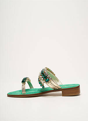 Mules/sabots tissage satiné talon plat jusqu'à 3cm vert EDDICUOMO femme