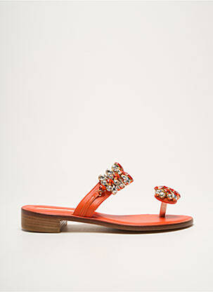 Tongs orange EDDICUOMO pour femme