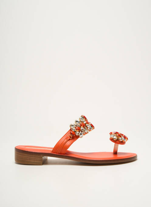 Tongs orange EDDICUOMO pour femme