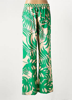 Pantalon droit taille élastique taille normale vert GEISHA femme