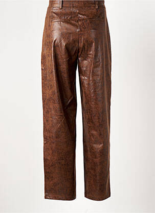 Pantalon droit stretch taille haute marron BSB femme