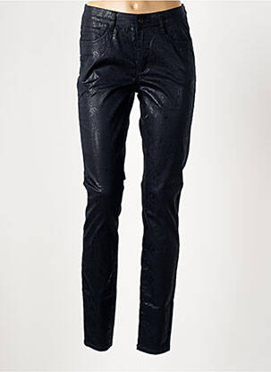 Pantalon slim tissage popeline taille normale bleu GEISHA femme
