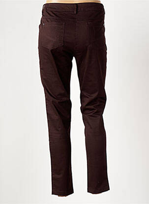Pantalon slim tissage popeline taille normale marron AGATHE & LOUISE femme