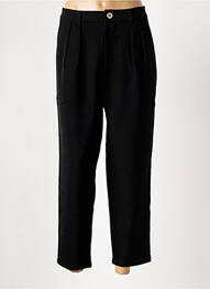 Pantalon chino fermeture zippée sous rabat boutonné taille haute noir MOLLY BRACKEN femme