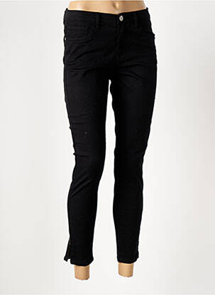 Pantalon 7/8 stretch taille normale noir GEISHA femme