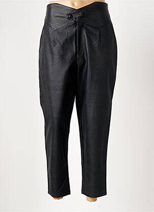Pantalon chino poches taille haute noir BSB femme