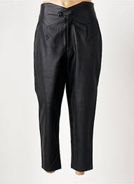 Pantalon chino poches taille haute noir BSB femme
