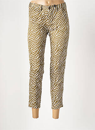 Pantalon chino fermeture zippée sous rabat boutonné taille normale vert FREEMAN T.PORTER femme