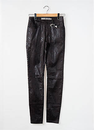Pantalon slim tissage enduit taille normale noir GEISHA femme