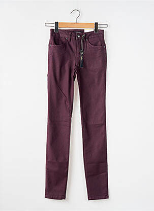 Pantalon slim tissage enduit taille normale violet STREET ONE femme