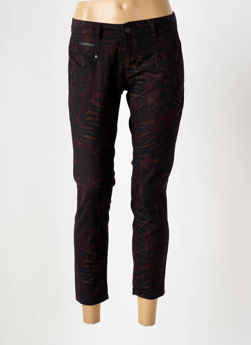 Jeans coupe slim marron FREEMAN T.PORTER pour femme