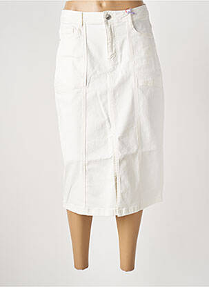 Jupe mi-longue coupe droite beige STREET ONE femme