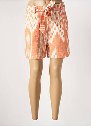 Short taille élastique taille haute orange GEISHA femme