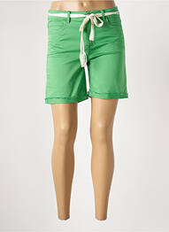 Short fermeture zippée sous rabat boutonné taille normale vert GEISHA femme