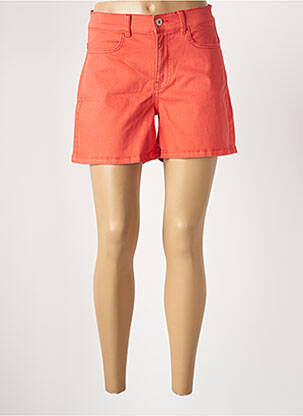 Short tissage denim taille haute orange ICHI femme