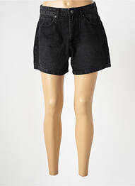 Short tissage denim taille haute noir ICHI femme