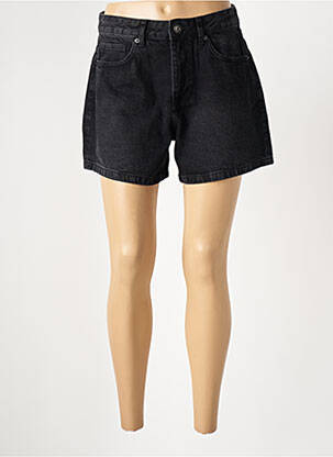 Short tissage denim taille haute noir ICHI femme