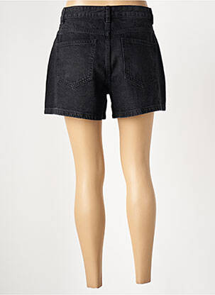 Short tissage denim taille haute noir ICHI femme