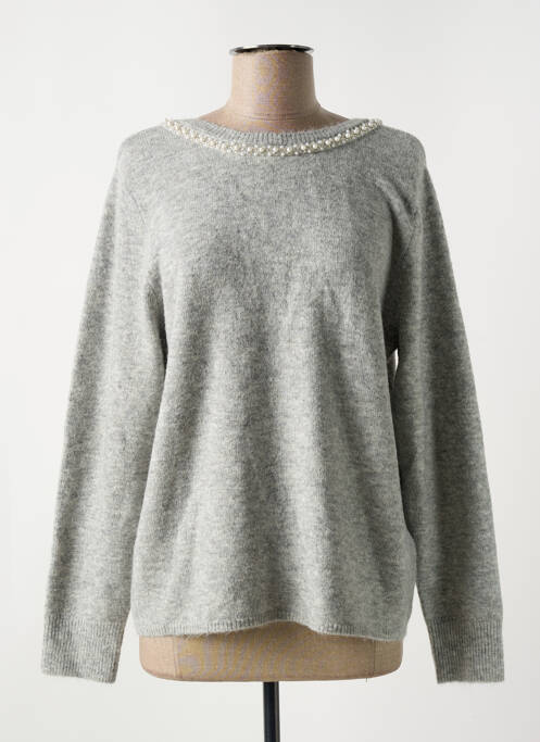 Pull gris ICHI pour femme