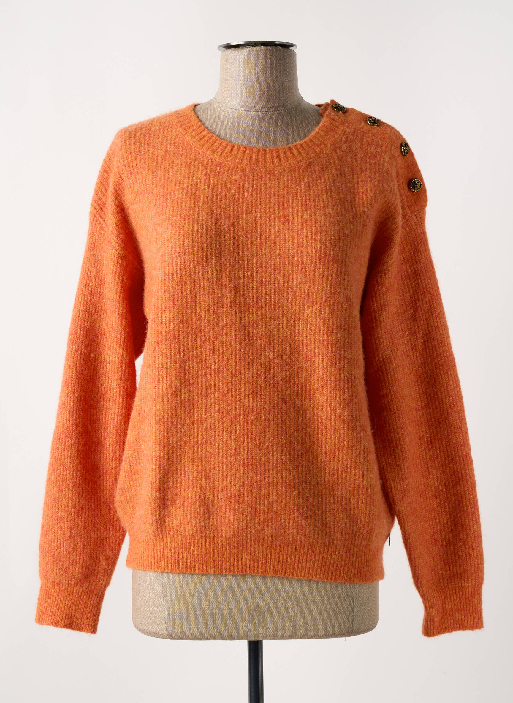 Pull Tissage Chiné Orange Freeman Femme 2551527-orange