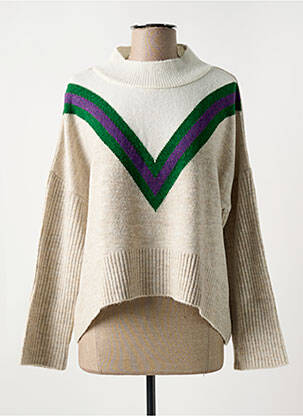 Pull coupe droite manches longues beige LES TROPEZIENNES PAR M.BELARBI femme