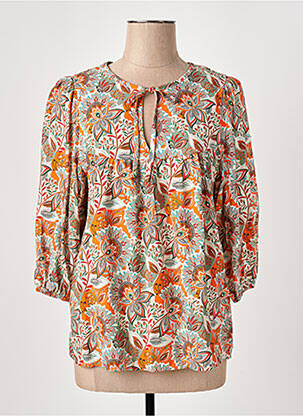 Blouse imprimé fantaisie manches 3/4 orange GEISHA femme