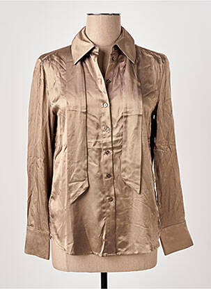 Chemisier coupe cintrée manches longues marron SURKANA femme