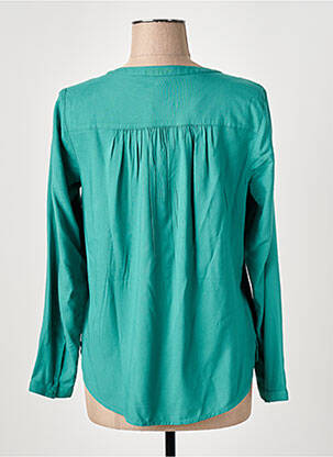 Blouse tissage popeline manches longues vert STREET ONE femme
