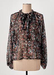 Blouse légère et transparente manches longues noir FREEMAN T.PORTER femme