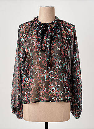 Blouse légère et transparente manches longues noir FREEMAN T.PORTER femme