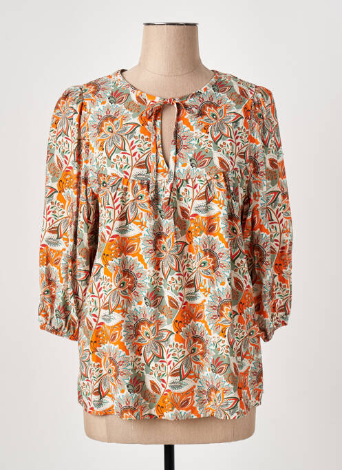 Blouse imprimé fantaisie manches 3/4 orange GEISHA femme