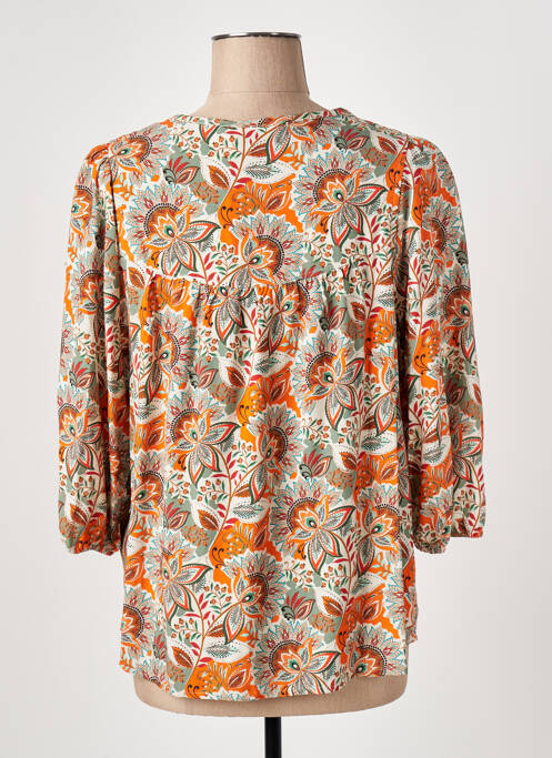 Blouse imprimé fantaisie manches 3/4 orange GEISHA femme