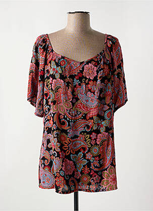 Blouse imprimé fleurs manches courtes noir AGATHE & LOUISE femme