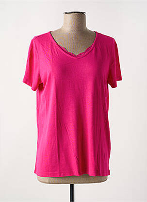 T-shirt col v manches courtes rose STREET ONE femme