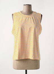 Débardeur stretch sans manche orange ICHI femme