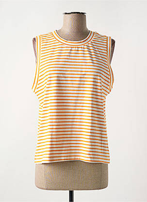 Débardeur stretch sans manche orange ICHI femme