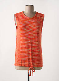 Pull stretch sans manche orange GEISHA femme