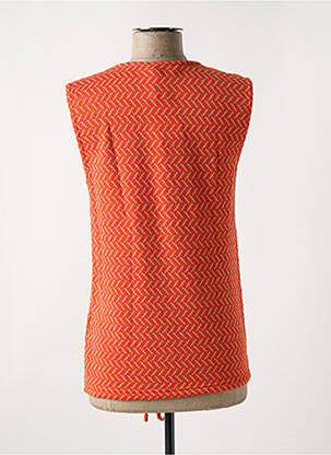 Pull stretch sans manche orange GEISHA femme
