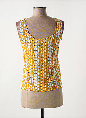 Pull maille ajourée sans manche jaune LES TROPEZIENNES PAR M.BELARBI femme