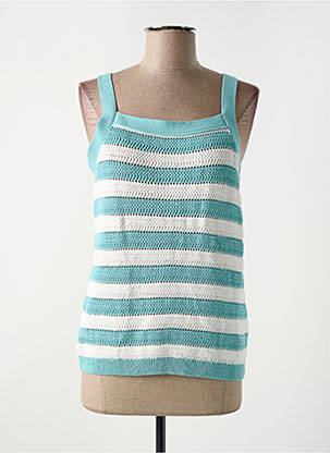 Pull stretch fines bretelles bleu ICHI femme