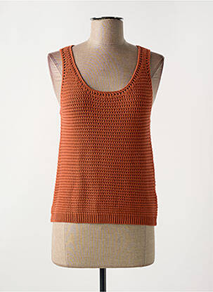 Pull stretch fines bretelles orange MOLLY BRACKEN femme