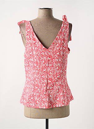 Top coupe cintrée sans manche rose ICHI femme