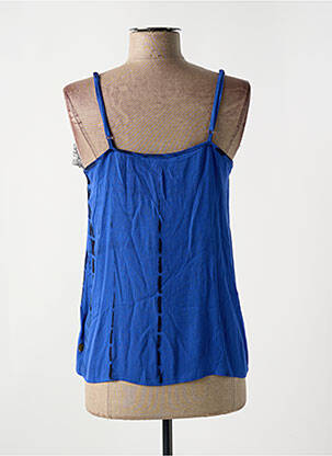 Top tissage crêpe fines bretelles bleu FREEMAN T.PORTER femme