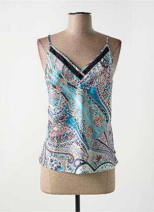 Top manches bretelles ajustables fines bretelles bleu FREEMAN T.PORTER femme