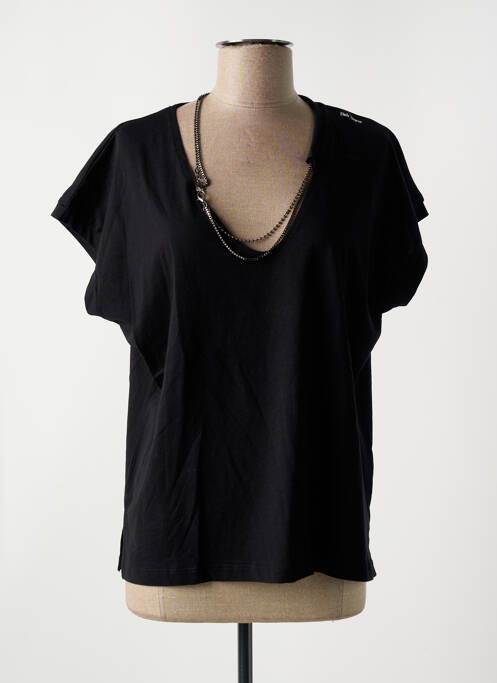 T-shirt coupe droite manches courtes noir BSB femme