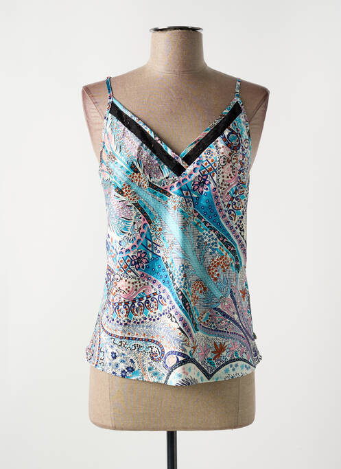 Top manches bretelles ajustables fines bretelles bleu FREEMAN T.PORTER femme