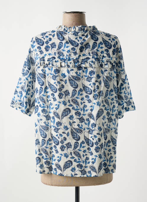 Blouse bleu ICHI pour femme